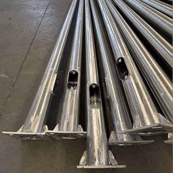 Poste de luz de rua solar de aço galvanizado personalizado 6m 8m 10m 12m Preço de braço duplo e simples